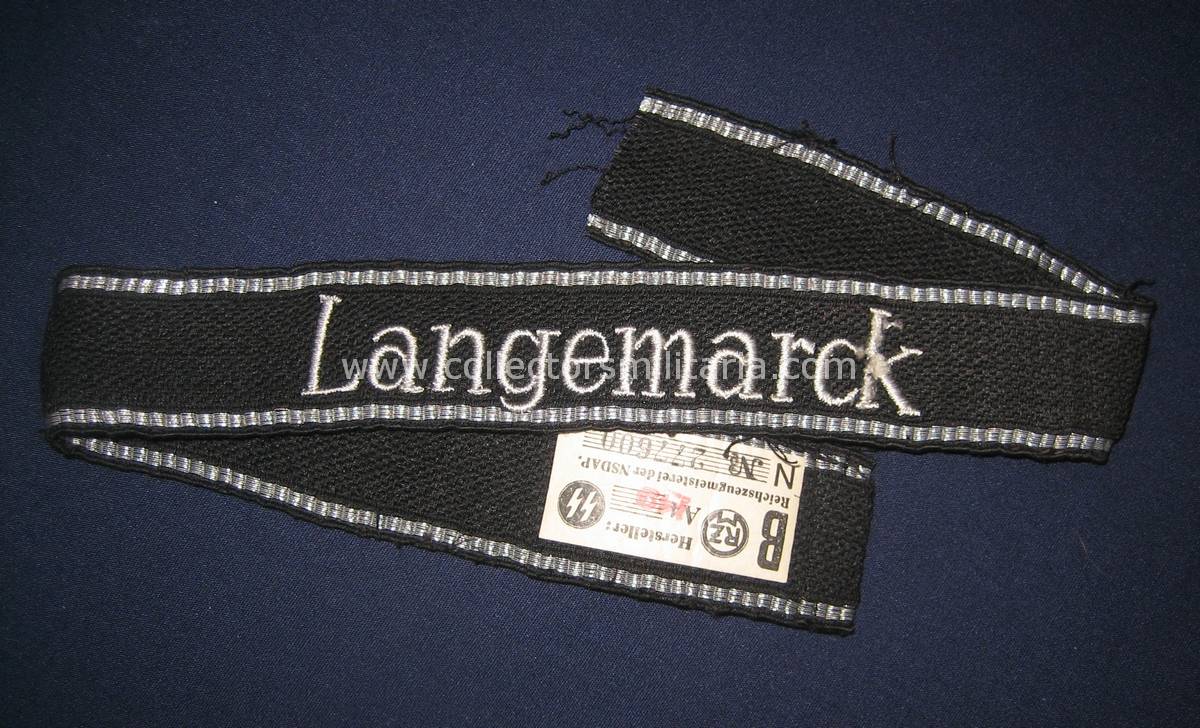 A Very Nice SS EM Langemarck Cufftitle With RZM Tag